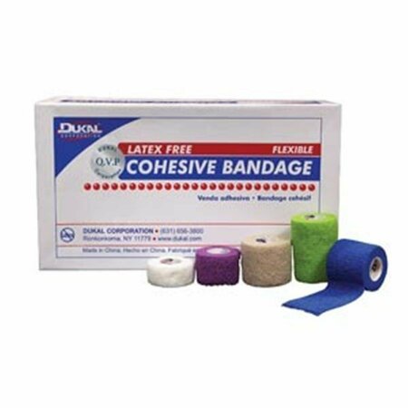 DUKAL Cohesive Bandage- Tan- 1 in. x 5yds- Latex-Free 8016TLF